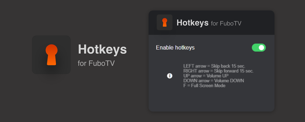 FuboTV Hotkeys: keyboard shortcuts Preview image 1