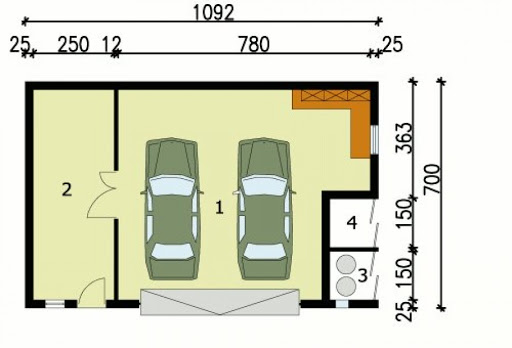 G104 - Rzut garażu