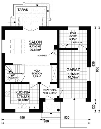 Chaber PS - Rzut parteru