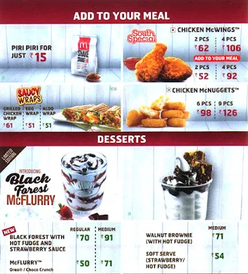 McDonald's menu 