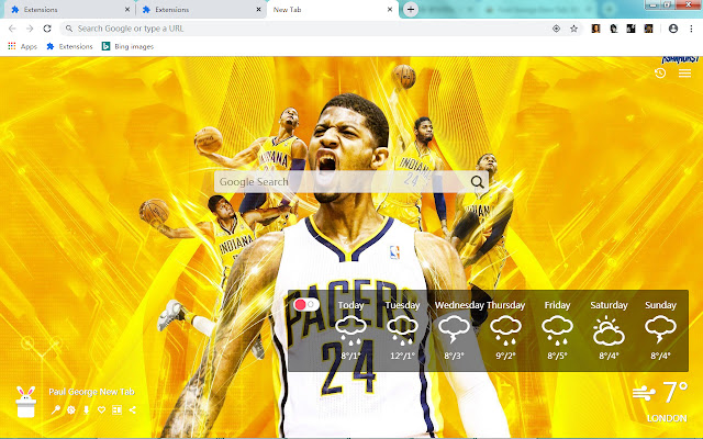 Paul George New Tab, Wallpapers HD