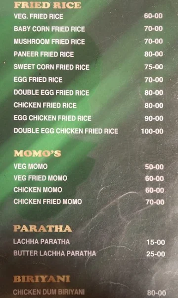 Royal Rolls menu 