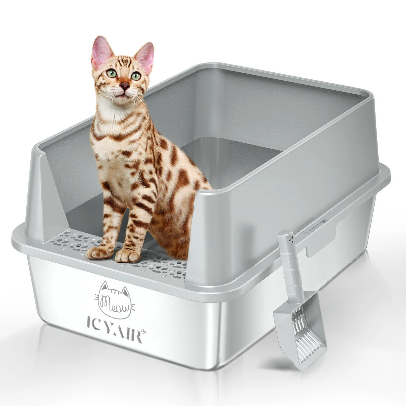 Title 3, Paslanmaz çelik büyük boy kedi tuvaleti, dayanı...