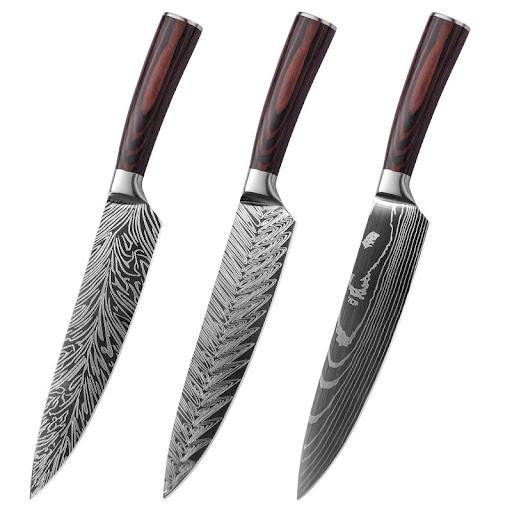 Title 3, Stylish and simple stainless steel chefs knife...
