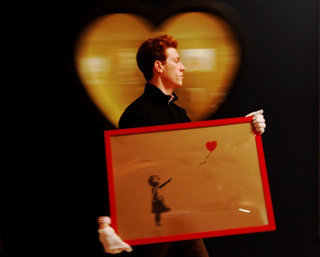 Banksy's "Girl and Balloon" artwork. File photo