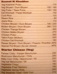 Aditya Residency menu 1