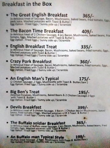 BIB - Breakfast in the Box menu 