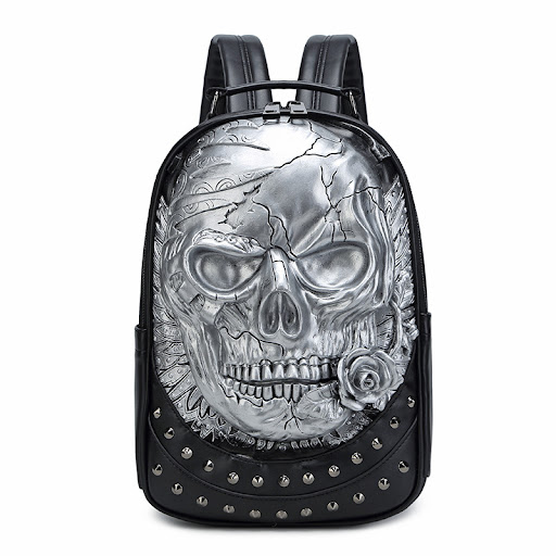 Title 1, Embossed Three-dimensional Skull Backpack for e...