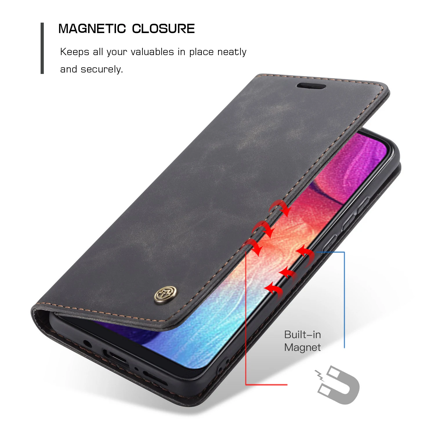 Title 23, Card Anti-fall Clamshell Phone Case. Provides c...