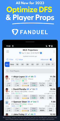 Screenshot LineStar for FanDuel