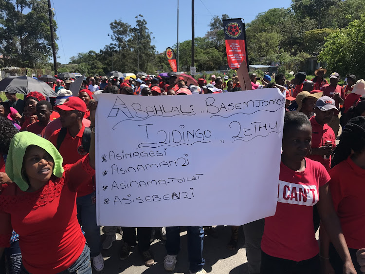 The residents of the informal settlement near Cato Manor marched to the Department of Public Works in Mayville, to hand over a memorandum of demandsâ including the provision of electricity and sanitation on October 5 2018