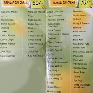 Thanco's Natural Ice Cream menu 1