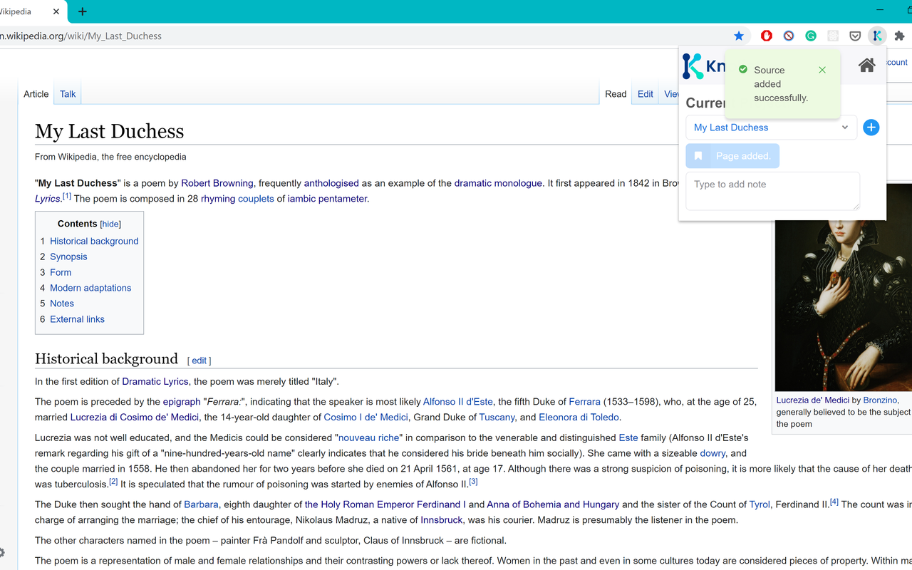 Knolist Chrome Extension Preview image 1