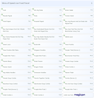 Speed Live Food Parcel menu 1