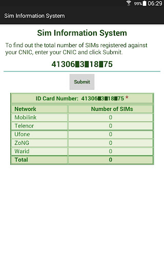 Sim Information System