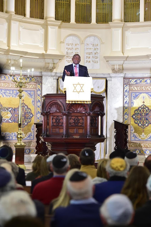 President Cyril Ramaphosa speaks at the Jewish New Year celebrations in Cape Town on Wednesday night.