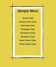 Sinful Desserts menu 1