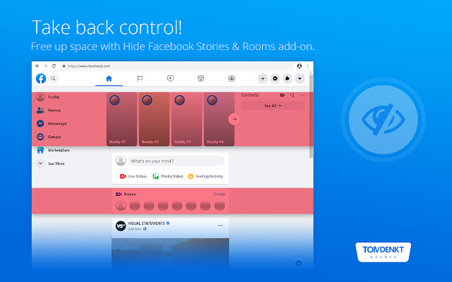 Hide Facebook Stories & Rooms