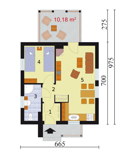 Marmaris dom letniskowy szkielet drewniany - Rzut parteru