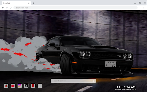 Anime Black Dodge Challenger SRT Drift Live Wallpaper screenshot 2