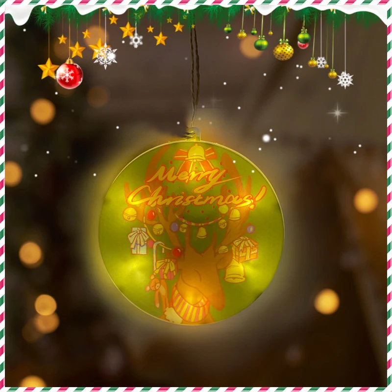 Adorno navideño con luces colgantes para árbol de Navidad, crea un ambiente festivo y mágico con fácil instalación y bajo consumo.