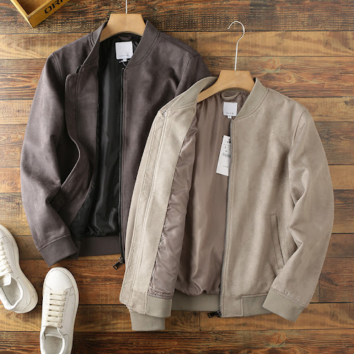 Title 6, Mens Suede Autumn Solid Color Casual Baseball ...
