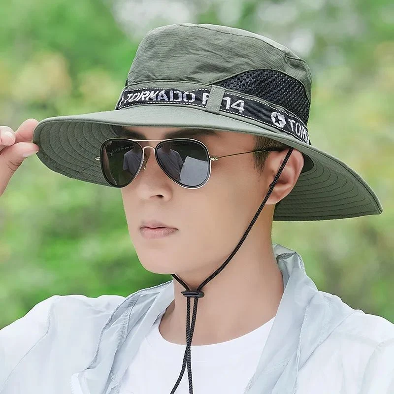 Men's Outdoor Deep Top Big Brim Breathable Sun Hat offering ultimate sun protection and breathability for all outdoor ac