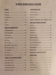 Shree Ram Juice House menu 1