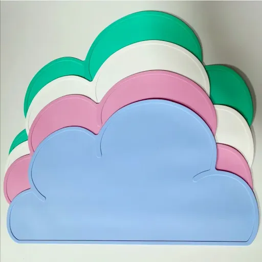 Silicone Dog Cat Bowl Mat with High Lips Non-Stick Waterproof Food Feeding Pad Puppy Feeder Tray Water Cushion Placemat
