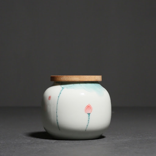 Title 5, Hand Painted Lotus Small Size Sealed Ceramic Te...