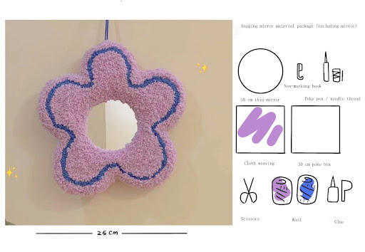 Title 8, Flower Mirror DIY Handmade Material Create your...