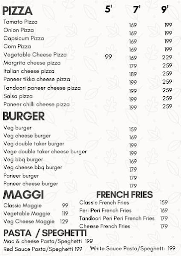 Corner Cafe menu 