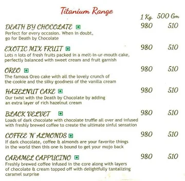 Little Cake House menu 