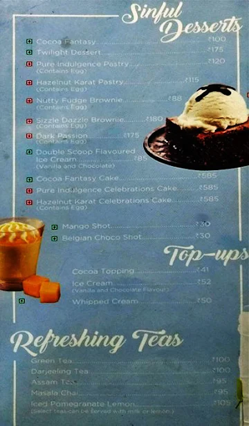 Cafe Coffee Day menu 