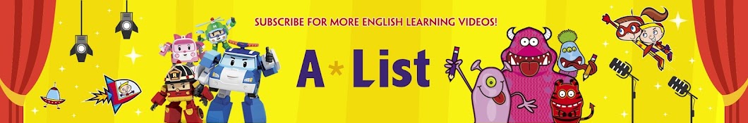 A*List! English Learning Videos for Kids Banner