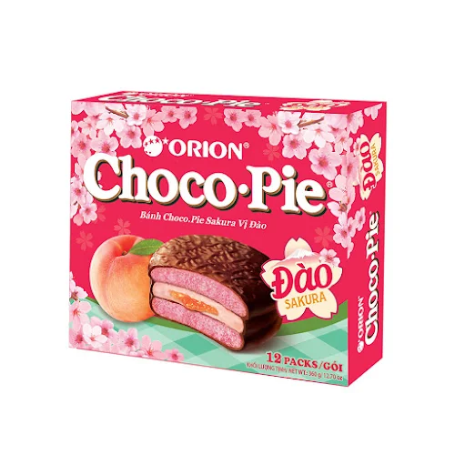 Bánh Chocopie Orion Vị đào hộp 12 bánh