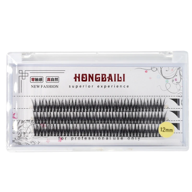 Fishtail Graft Barbie Sandwich 10P Hot Melt enkele cluster wimpers voor een opvallende oogopslag, gemakkelijk aan te brengen.