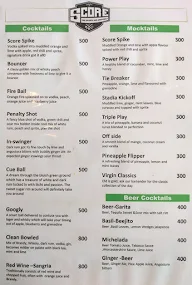 Score - The Sports Bar & Grill menu 2