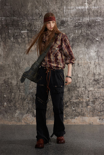 Title 6, American Retro Plaid Shirt Mens Spring and Aut...