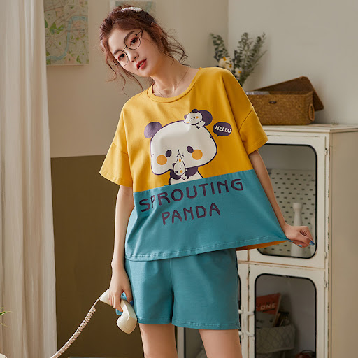 Title 14, Womens Summer Pajamas Pure Cotton Thin Short-S...