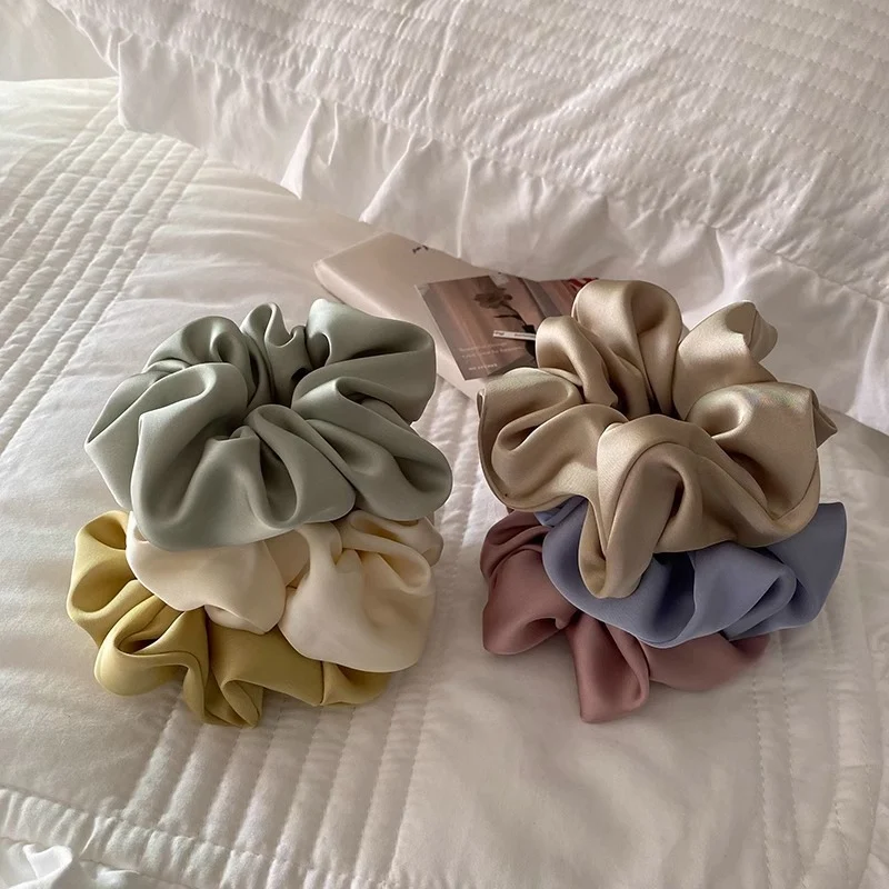 Elástico de cabelo de cetim de alta qualidade, estilo doce francês, perfeito para penteados sofisticados e elegantes.