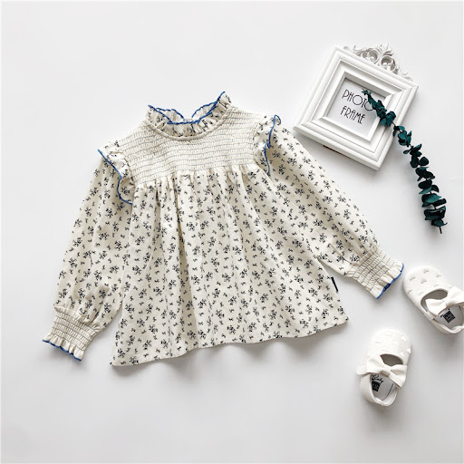Title 2, Lace collar floral Western baby doll long-sleev...