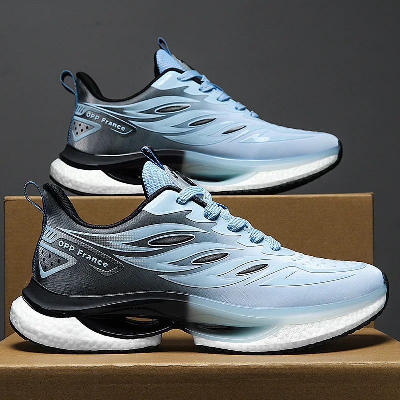 Modieuze leren sneakers, schokabsorberend en casual voor hardlopen. Ervaar comfort en stijl bij elke stap. Perfect voor dagelijks gebruik.