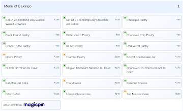 Bakingo menu 