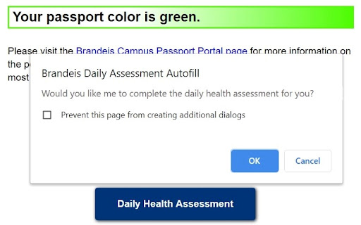 Brandeis Daily Health Assessment Autofill