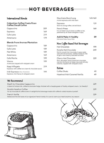 Aromas Cafe & Bistro menu 