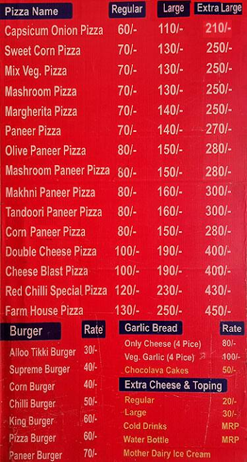 Pizza House menu 