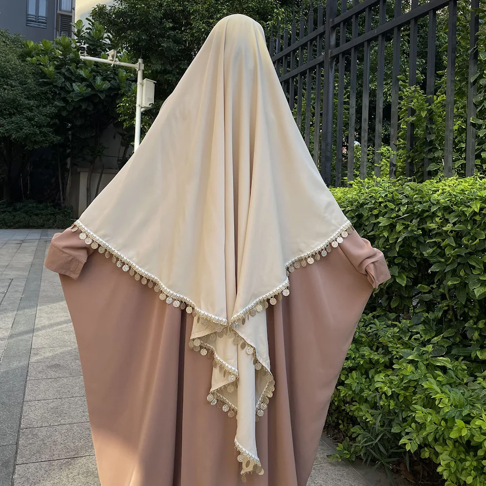 Effen kleur enkellaags dubbellaags drielaags hoofddoek met lovertjes en kwastjes
