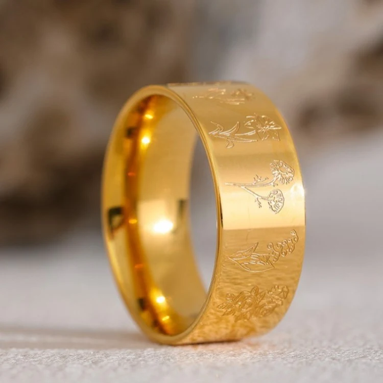 Title 3, Modieuze retro december bloem ring, een stijlvo...