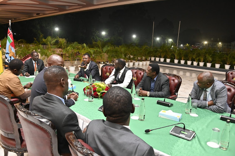 President William Ruto chairs a meeting with leaders from Bungoma County at State House Nairobi on May 16, 2024